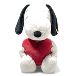 Steiff's Soft Cuddly Friends Snoopy Love 30cm is perfect for gifting to a Peanuts fan and has a beanbag stuffing to keep it weighted down.