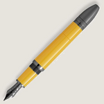 Montblanc's solid Au 585 gold, ruthenium-coated nib has a chunky barrel and cap in the Ferrari yellow which is in precious lacquer.