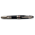 Montblanc's Great Characters J. F. Kennedy Fountain Pen Limited Edition 83 is made out of 18 K gold with black lacquer.