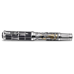 This Montblanc James Watt Limited Edition 35 Atelier Privé Fountain Pen is made out of white gold with engraving all over the cap and barrel.