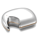 This Elephant Keepsake Box in Vanilla Bean by Georg Jensen is made with stainless steel with a hint of yellow peeking out.