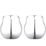 The Georg Jensen stainless steel set of two Cafu tealight holders.