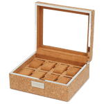 Natural Cork Analog/Shift 1976 8 Piece Watch Box designed by WOLF 1834.