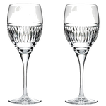 These Art Deco 2 x 33cl Large Wine Glasses have been designed by Royal Scot Crystal.