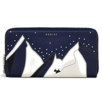 Radley's Mountain Wanderers Evenfall Large Zip-Around Purse can store 12 cards inside the slots and has a zip pocket for coins, and extra slip pockets.