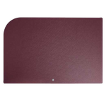 The Montblanc leather desk pad comes in a Cassis colour and comes with the iconic logo on the front.