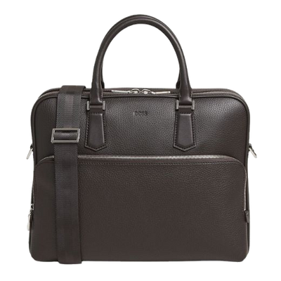 boss crosstown brown leather document case