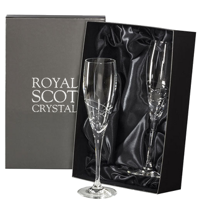 royal scot crystal skye 2 champagne flutes packaging