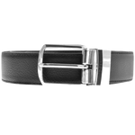 The Onnie Reversible Black Smooth and Textured Leather Belt by BOSS.