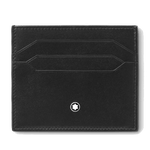 Montblanc's Meisterstück 6CC Black Leather Card Holder has 6 card slots and a top pocket.