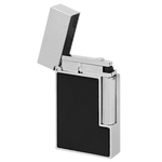 This S.T. Dupont Paris Matt Black Lacquer & Platinum Ligne 2 Cling Lighter features an adjustable flame.