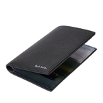 The Paul Smith signature is embossed in silver foil on the front of the 'Pixelated Mini' Print Leather Card Wallet.