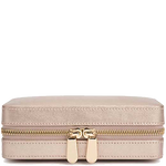 This WOLF Rose Gold Palermo Zip Jewellery Case has been crafted out of smooth leather.