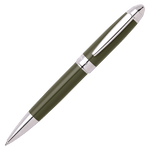 This Hugo Boss Icon Khaki and Chrome Ballpoint Pen is made with lacquer and brass with polished chrome.