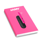 This Pico Neon Pink Ballpoint Pen Set by LAMY has the pocket pen with a slip leather cover.