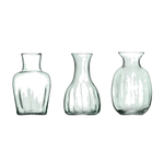 This Mia Mini Recycled Glass Vase Trio 11cm by LSA is made out of 100% recycled mouth blown glass and is perfect for popping your fave flowers in.