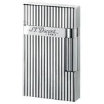S.T. Dupont Ligne 2 Lighter, Silver Montparnasse Vertical Lines.