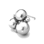 This pair of Moonlight Grapes Sterling Silver Earrings by Georg Jensen have three balls clustered together with smaller ones on each outer edge.