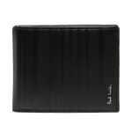 Paul Smith's Black Leather 'Shadow Stripe' 6CC Wallet has been made out of smooth calfskin leather.