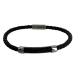 This Hugo Boss black bracelet comes in a braided design.
