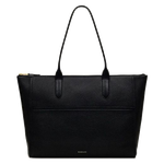 This Oak Street Black Leather Zip-Top Tote Bag by Radley has twin shoulder straps in matching black leather.