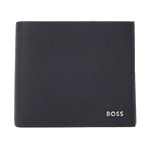 This BOSS Highway Navy Grained Leather 8CC Wallet is made from cowhide leather and has a grained texture.