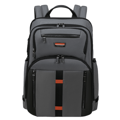 grey cognac backpack
