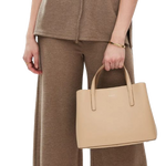 5 dukes place stone leather medium zip top multiway bag 110671