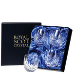 These London 4 x 25cl Barrel Tumblers have been created by Royal Scot Crystal.