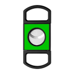 This S.t. Dupont Neon Green Cigar Cutter has the brand name engraved onto the blade on the front.