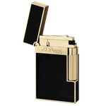 s t dupont paris black lacquer yellow gold ligne 2 lighter open