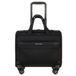 This Samsonite Pro-DLX 6 Laptop Cabin Bag with Wheels has 4 spinner wheels with the brand logo engraved.