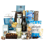 The Indulgence Hamper by Wheelers luxury hampers comes with sweet and savoury snacks.