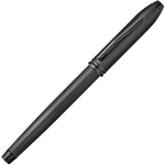 cross black townsend micro knurl rollerball pen cap on