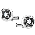 This pair of silver Montblanc cufflinks come with the star emblem on the front.