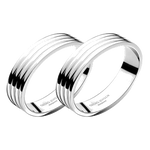 The Georg Jensen stainless steel napkin rings set of two.