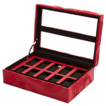 Red Memento Mori 10 Piece Watch Box designed by WOLF 1834.