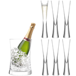 The Signature Moya Champagne Serving Set includes a mouth-blown glass ice bucket.