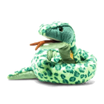 This Soft Cuddly Friends Gin the Snake, 130 cm is made out of soft plush in different shades of green.