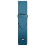 This Montblanc pen pouch can fit 1 writing instrument and comes in a two tone blue.