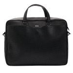 This BOSS Zair Monogram Faux Leather Document Case has a subtle monogram print on the front panel with saffiano textured leather everywhere else.