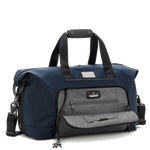 tumi navy alpha 3 double expansion satchel front