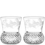These Flower of Scotland 2 x 16cl Thistle Shape Whisky Tumblers have been designed by Royal Scot Crystal.