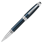 Montblanc rollerball is made with a blue resin body.