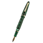 This Venetia Vintage Conifer Gold-Plated Fountain Pen by Montegrappa has a gold-plated nib with engraving on the surface.