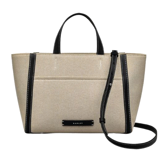 1 radley oak street canvas natural medium ziptop grab bag 111400