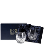 These Edinburgh 2 x 25cl Barrel Tumblers will be presented inside a Royal Scot Crystal satin-lined gift box.