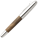 graf von faber castell magnum series walnut wood rollerball pen cap on