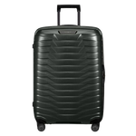 Samsonite's Proxis Spinner Expandable Matt Climbing Ivy Carry On, 55 cm has four spinner wheels with a smooth run.