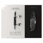 society paris black stainless steel cutlery multi tool packaging open